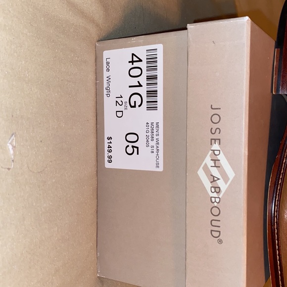 Joseph Abboud Lace Wingtip used color brown size 12 with new box - Picture 8 of 8